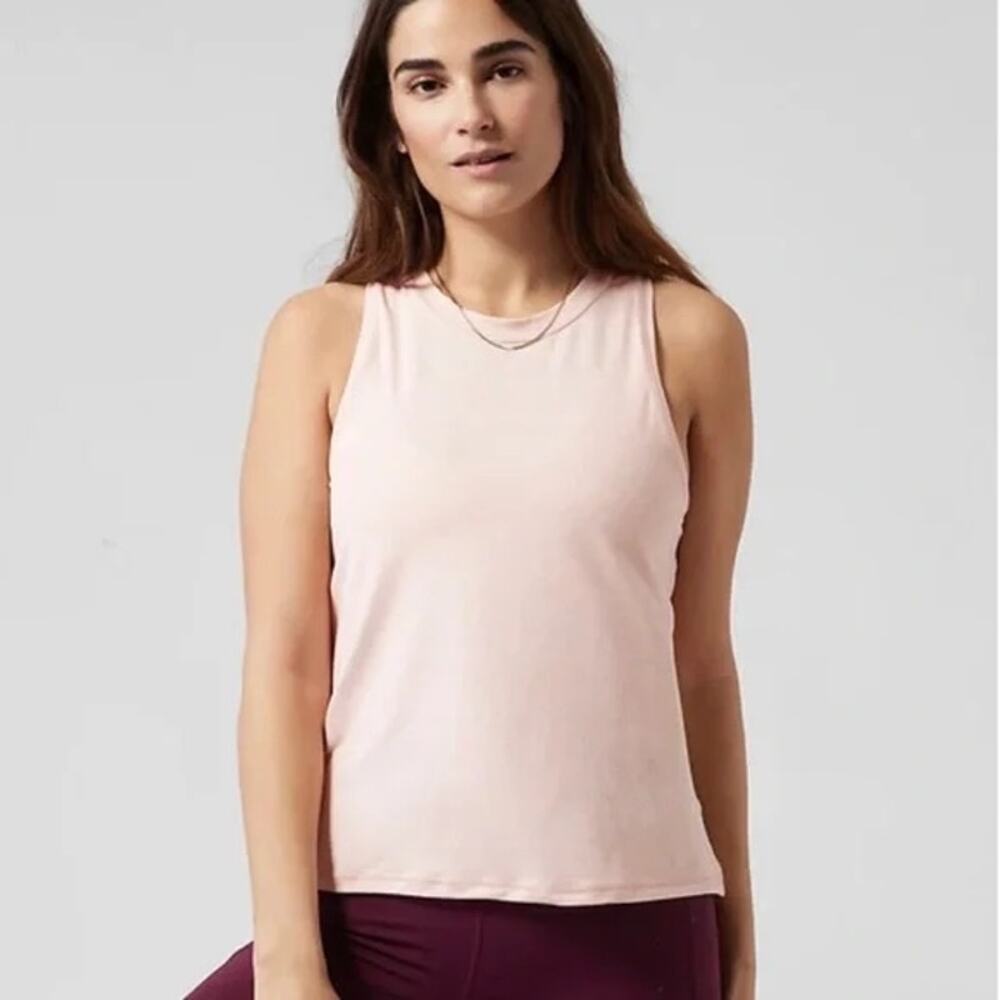 Athleta Light Pink Activewear Athletic Workout Preppy Gym Fitness Tank Top- Sz S